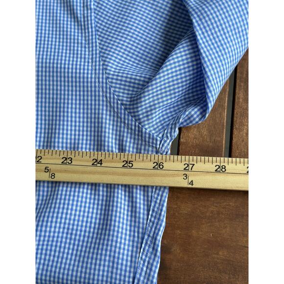 FAÇONNABLE Men’s Large Classic Fine Blue Stripe Dress Shirt Cotton Made in USA - Picture 5 of 6